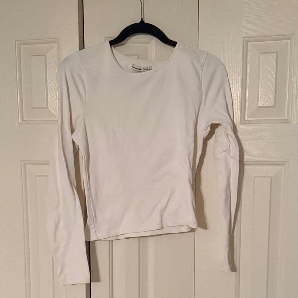 Abercrombie White Corded Long Sleeve